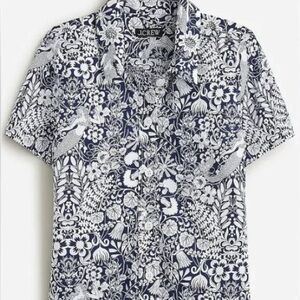 J. Crew Gamine Cotton Poplin Shirt in Mermaid Floral NWT